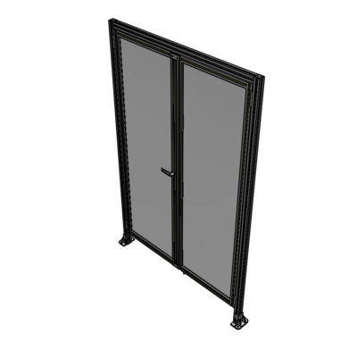 J1-2135-1400-0150-TYPTK SINGLE PANEL, DOUBLE DOOR WITH HEADER-HANDLE ON LEFT 2135MM X 1400MM 1/4" POLYCARBONATE, AS A KIT