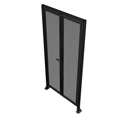 J1-2400-1200-0150-TYMTA SINGLE PANEL, DOUBLE DOOR WITH HEADER-HANDLE ON LEFT 2400MM X 1200MM  1" MESH, ASSEMBLED