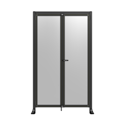 J1-2400-1400-0150-UYPTK SINGLE PANEL, DOUBLE DOOR WITH HEADER-HANDLE ON RIGHT 2400MM X 1400MM  1/4" POLYCARBONATE, AS A KIT