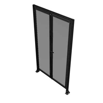 J1-2400-1400-0150-UYPTK SINGLE PANEL, DOUBLE DOOR WITH HEADER-HANDLE ON RIGHT 2400MM X 1400MM  1/4" POLYCARBONATE, AS A KIT