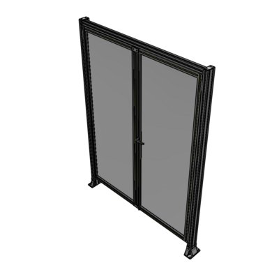 J3-2135-1600-0150-UYPTK SINGLE PANEL, DOUBLE DOOR-FRAME W/ HEADER-HANDLE ON RIGHT 2135MM X 1600MM  1/4" POLYCARB, AS A KIT