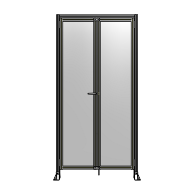 J3-2400-1200-0150-TYPTA SINGLE PANEL, DOUBLE DOOR-FRAME W/ HEADER-HANDLE ON LEFT 2400MM X 1200MM 1/4" POLYCARB, ASSEMBLED