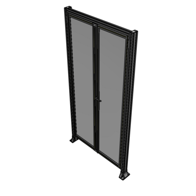 J3-2400-1200-0150-UYPTA SINGLE PANEL, DOUBLE DOOR-FRAME W/ HEADER-HANDLE ON RIGHT 2400MM X 1200MM 1/4" POLYCARB, ASSEMBLED