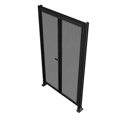 J3-2400-1400-0150-TYMTK SINGLE PANEL, DOUBLE DOOR-FRAME W/ HEADER-HANDLE ON LEFT 2400MM X 1400MM 1" MESH, AS A KIT