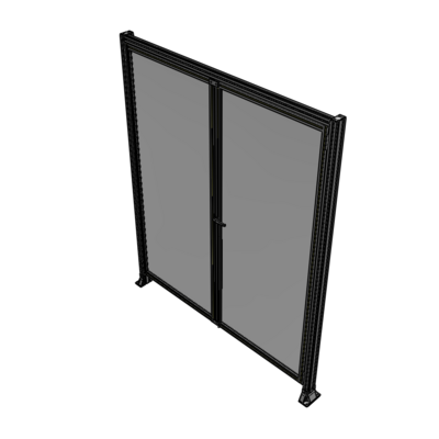 J3-2400-2000-0150-UYPTA SINGLE PANEL, DOUBLE DOOR-FRAME W/ HEADER-HANDLE ON RIGHT 2400MM X 2000MM  1/4" POLYCARB, ASSEMBLED