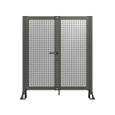 J4-1400-1200-0150-TYMTA SINGLE PANEL, DOUBLE DOOR-FRAME W/O HEADER-HANDLE ON LEFT 1400MM X 1200MM 1" MESH, ASSEMBLED