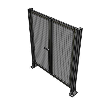 J4-1400-1200-0150-TYMTA SINGLE PANEL, DOUBLE DOOR-FRAME W/O HEADER-HANDLE ON LEFT 1400MM X 1200MM 1" MESH, ASSEMBLED