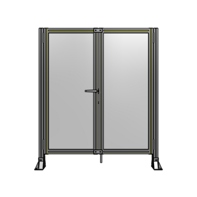 J4-1400-1200-0150-TYPTA SINGLE PANEL, DOUBLE DOOR-FRAME W/O HEADER-HANDLE ON LEFT 1400MM X 1200MM 1/4" POLYCARB, ASSEMBLED