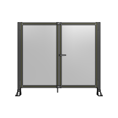 J4-1400-1600-0150-UYPTA SINGLE PANEL, DOUBLE DOOR-FRAME W/O HEADER-HANDLE ON RIGHT 1400MM X 1600MM 1/4" POLYCARB, ASSEMBLED
