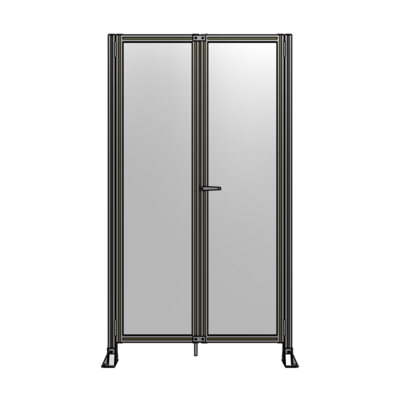 J4-2135-1200-0150-UYPTK SINGLE PANEL, DOUBLE DOOR-FRAME W/O HEADER-HANDLE ON RIGHT 2135MM X 1200MM  1/4" POLYCARB, AS A KIT
