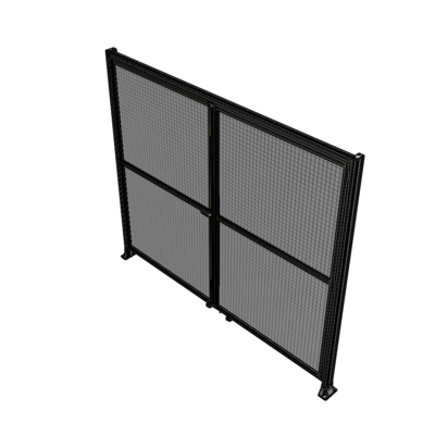 J7-2400-2800-0150-TYMTK DOUBLE PANEL, DOUBLE DOOR-FRAME W/ HEADER- HANDLE ON LEFT 2400MM X 2800MM 1" MESH, AS A KIT