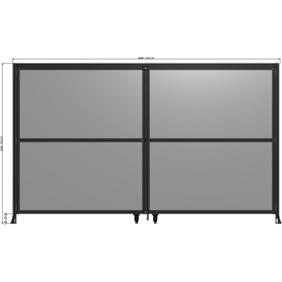 J7-2400-4000-0150-TYPTK DOUBLE PANEL, DOUBLE DOOR-FRAME W/ HEADER- HANDLE ON LEFT 2400MM X 4000MM 1/4" POLYCARB, AS A KIT