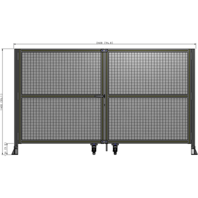 J8-1400-2400-0150-TYMTK DOUBLE PANEL, DOUBLE DOOR-FRAME W/O HEADER-HANDLE ON LEFT 1400MM X 2400MM  1" MESH, AS A KIT