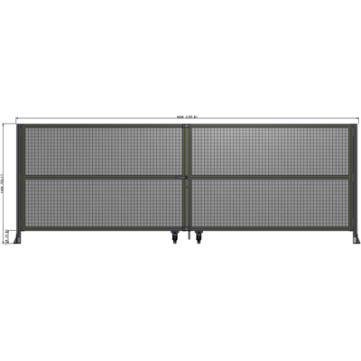 J8-1400-4000-0150-TYMTK DOUBLE PANEL, DOUBLE DOOR-FRAME W/O HEADER-HANDLE ON LEFT 1400MM X 4000MM  1" MESH, AS A KIT