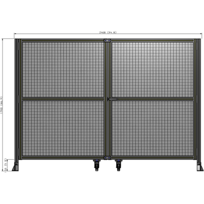 J8-1700-2400-0150-UYMTK DOUBLE PANEL, DOUBLE DOOR-FRAME W/O HEADER-HANDLE RIGHT 1700MM X 2400MM 1" MESH, AS A KIT