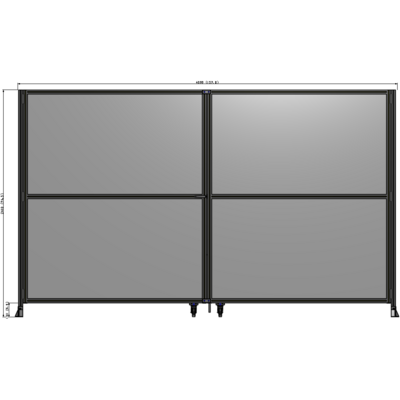 J8-2400-4000-0150-TYPTK DOUBLE PANEL, DOUBLE DOOR-FRAME W/O HEADER-HANDLE ON LEFT 2400MM X 4000MM 1/4" POLYCARB, AS A KIT