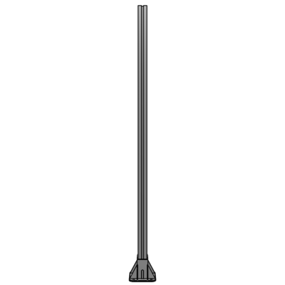 VERTICAL POST-4 SIDED FOOT, YELLOW INSERT, NO END CAP 45 MM X 90 MM X 1400 MM TALL, FULLY ASSEMBLED
