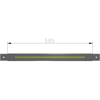 L1-0505-YTA 505MM LONG HALF STRAP, MOUNTS HORIZONTAL ON 600MM WIDE SINGLE WALL SECTIONS