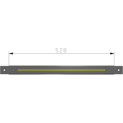 L1-0528-YTA 528MM LONG HALF STRAP, MOUNTS HORIZONTAL ON 1200MM WIDE DOUBLE WALL SECTIONS