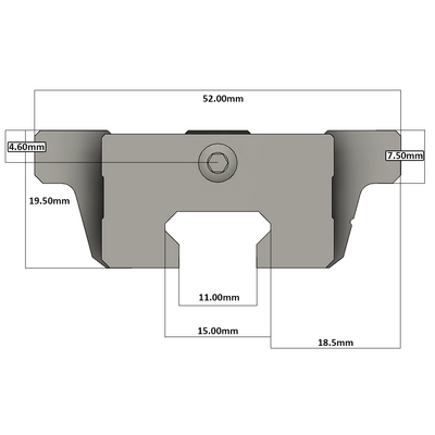 LSD15BK-F2N-N-D-M4 AIRTAC LOW PROFILE RAIL BEARING<br>LSD 15MM SERIES, NORMAL ACCURACY WITH NO PRELOAD (D) STANDARD, BOTTOM MOUNTING FLANGE - NORMAL BODY