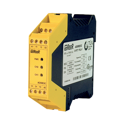 1330912 REER SAFETY INTERFACE, E-STOP/SAFETY SWITCHES, MANUAL RESTART, CAT 3 (2 NO CONTACTS)(AD SRE3C)