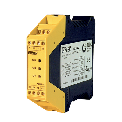 1330911 REER SAFETY INTERFACE, E-STOPS/SAFETY SWITCHES, AUTO/MANUAL RESTART, CAT 3 (2 NO CONTACTS)(AD SRE3)