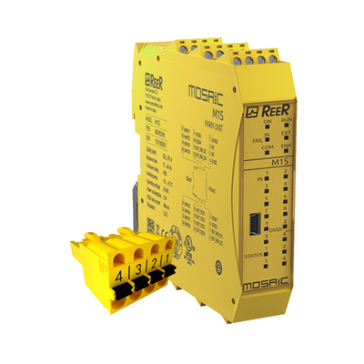 1100004 REER ENHANCED MASTER, 8 INPUTS, 4 SINGLE OR 2 PAIRS OSSD (SIL 3), CLAMP TERMINAL BLOCKS(MOSAICM1SC)