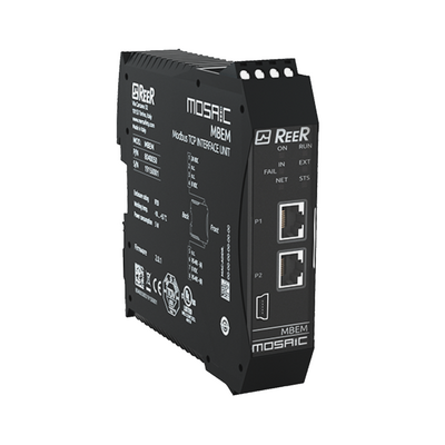 REER FIELDBUS COMMUNICATION EXPANSION UNIT,MODBUS TCP, SCREW TERMINAL BLOCKS, HEIGHT 36MM(MBEM)