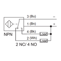 NI8-G12-OA41L ELCO THREADED CYLINDRICAL INDUCTIVE SENSOR M12, SWITCHING DISTANCE 8 MM, NON-FLUSH, IP68, -30 TO 85 DEG C, 2-WIRE AC/DC, CABLE 2 M