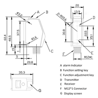 OSM40-KL35CBLIU6 ELCO DISTANCE SENSOR(TRI), OSM40-SERIES, RED LASER, OR:25-35MM, RES: 0.001MM, NPN/PNP, ANALOG 4-20 MA/0-5VDC/0-10VDC, 10-30VDC,  2M CABLE