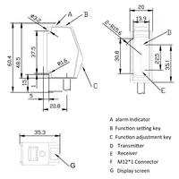 OSM40-KL300CB6/485 ELCO DISTANCE SENSOR(TRI), OSM40-SERIES, RED LASER, OR:100-300MM, RES: 0.1MM, NPN/PNP, RS-485, 10-30VDC,  2M CABLE