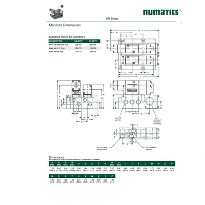 072SS43AK000030 NUMATICS/AVENTICS SOLENOID VALVE/BASE<BR>075 SERIES 4/2 DETENT 120VAC 1/4" NPT