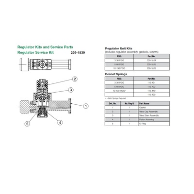 115-419 NUMATICS/AVENTICS SANDWICH REGULATOR PART<BR>2005 SERIES BONNET SPRING 10-130PSI