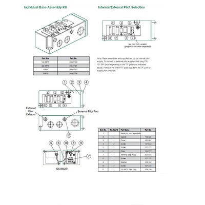 203-1208 NUMATICS/AVENTICS VALVE BASE<BR>2012 SERIES 1/4" G SIDE PORTS (3A/3C) W/56Y OPT