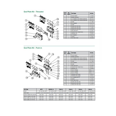 239-1234 NUMATICS/AVENTICS END PLATE KIT<BR>2012 SERIES 1/2" NPT W/MUFFLER