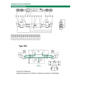 122RQ100J000000 NUMATICS/AVENTICS SANDWICH REGULATOR<BR>2012 SERIES DUAL PR/RC 10-130PSI