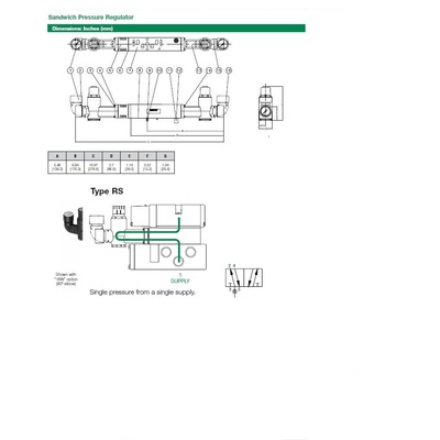 122RS400J000000 NUMATICS/AVENTICS SANDWICH REGULATOR<BR>2012 SERIES SGL PR 5-60PSI