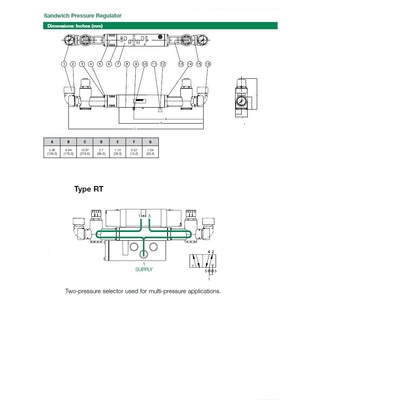 122RT300J000000 NUMATICS/AVENTICS SANDWICH REGULATOR<BR>2012 SERIES 2 PR SEL 3-30PSI