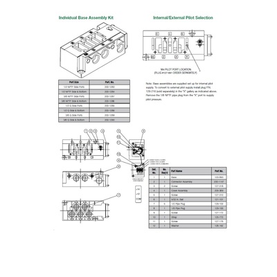 203-1283 NUMATICS/AVENTICS VALVE BASE<BR>2035 SERIES 1/2" NPT SIDE PORTS (3A/3C)