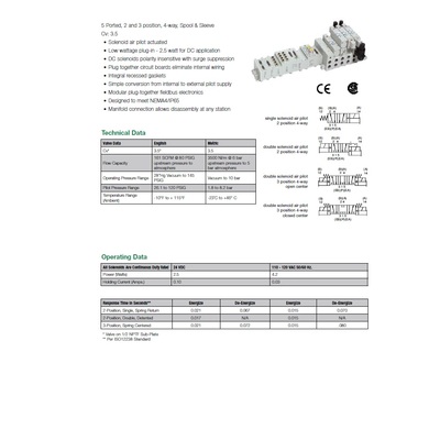 353BA400M000061 NUMATICS/AVENTICS SOL-PILOT VALVE<BR>2035 SERIES 4/2 SGL SOL 24VDC