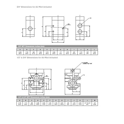 8227A2NP3014A00 NUMATICS/AVENTICS AIR PILOTED POPPET VALVE<BR>227 SERIES 3/2 NC 3/8" NPT , EXT PILOT