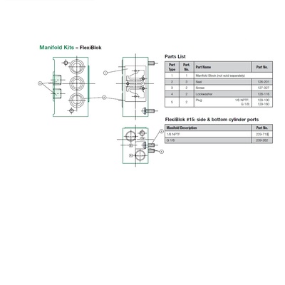 229-718 NUMATICS/AVENTICS MANIFOLD BLOCK<BR>MK3 SERIES 1/8" NPT S/B PORTS (15)