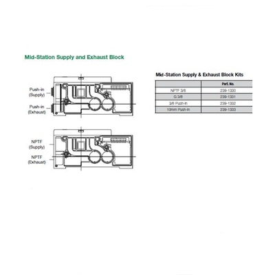 12300PMSON00000 NUMATICS/AVENTICS BLANK PLATE/MID STATION SUPPLY BLOCK<BR>2012 SERIES 3/8" NPT, DZB