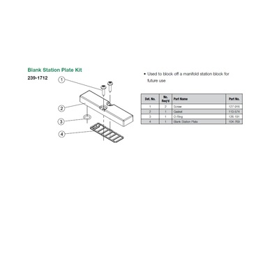 239-1712 NUMATICS/AVENTICS BLANK PLATE<BR>2005 SERIES