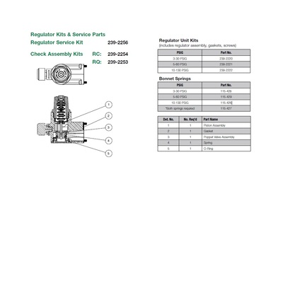 115-426 NUMATICS/AVENTICS SANDWICH REGULATOR PART<BR>2035 SERIES BONNET SPRING 10-130 PSI