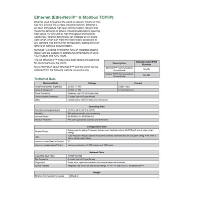 240-292 NUMATICS/AVENTICS MANIFOLD PART<BR>G3 MODBUS-TCP NODE
