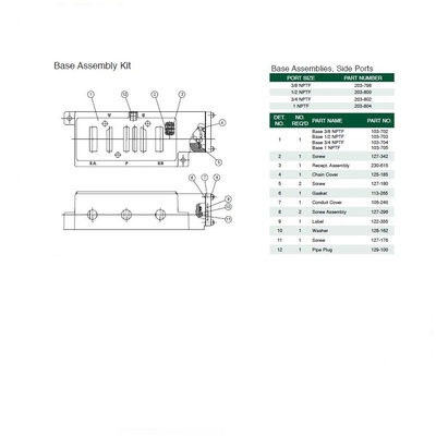 NUMATICS/AVENTICS VALVE BASE&lt;BR&gt;250 SERIES 3/8&quot; NPT SIDE PORTS (3A/3C)