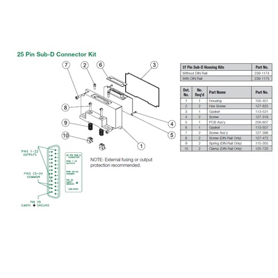 239-1174 NUMATICS/AVENTICS MANIFOLD PART<BR>25 PIN SUB-D CONNECTOR & HOUSING