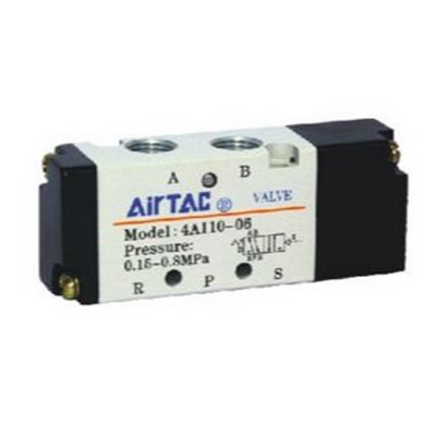 AIRTAC CONTROL VALVE, 4A1 SERIES, DOUBLE SOLENOID&lt;BR&gt;4 WAY 3 POSITION PRESSURE CENTER AIR PILOTED, M5M5, NONE