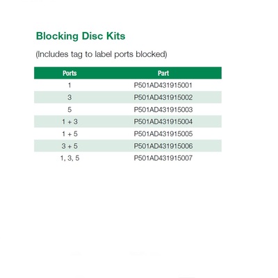 P501AD431915001 NUMATICS/AVENTICS BLOCKING DISC<BR>501 SERIES PORT 1